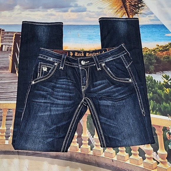 Rock Revival Adele Straight Jeans Size 31 - Picture 2 of 6